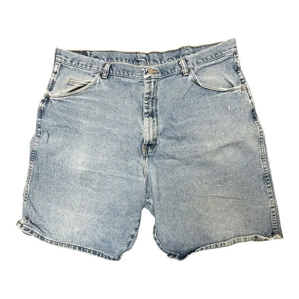 Vintage Wrangler’s Original Classic Blue Denim Jean Shorts Size 36 Worn In 90s